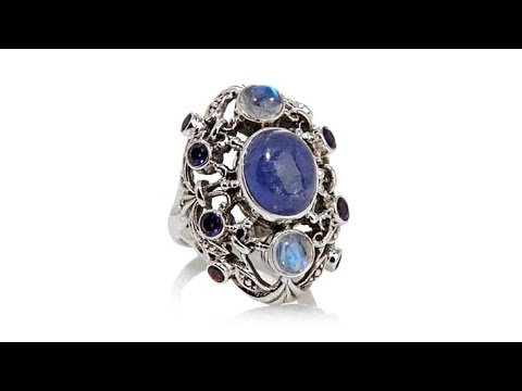 Nicky Butler .60ct Tanzanite and Multigem Filigree Ring