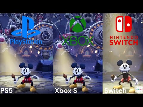 Disney Epic Mickey: Rebrushed PS5 vs Xbox vs Switch Graphics Comparison (Demo)