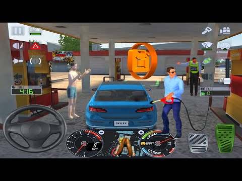 UBER Car Driver 2X Speed Driving Fun Gas Station Taxi Sim 2020 3D Simulator Game Android Gameplay