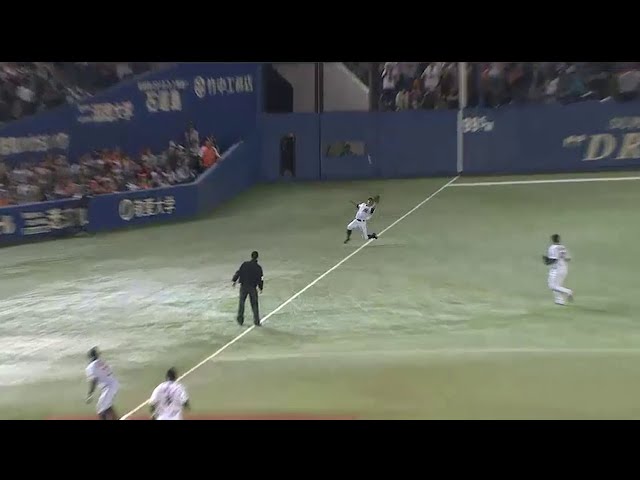 9回表 マリーンズ荻野貴 快足飛ばしてスライディングキャッチ!! 2014/5/23 M-G