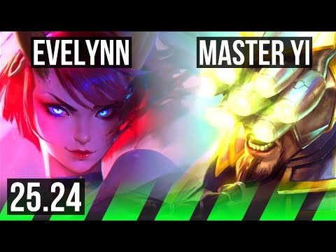 EVELYNN vs MASTER YI (JGL) | Good KDA: 9/1/18 | KR Diamond | 25.24