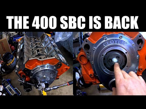 The 400 CID SBC is back,  Setting cam end play with a Comp Cams Nylon Button.