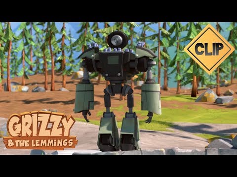 A robot has so much fun with the Lemmings - Grizzy & the Lemmings