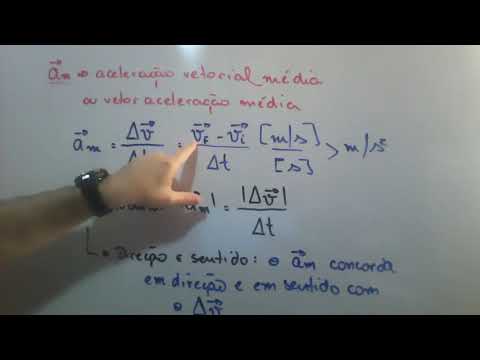 aceleração vetorial média ou vetor aceleração média - definição