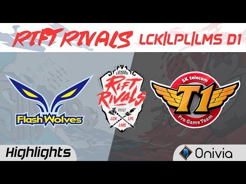 FW vs SKT Highlights Rift Rivals LCK LPL LMS 2017 Flash Wolves vs SK Telecom by Onivia