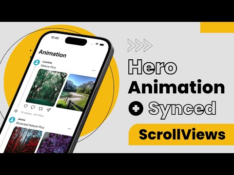 SwiftUI Complex Hero Animation With Synchronized ScrollViews | iOS 17 | Xcode 15 | SwiftUI thumbnail