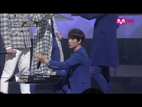 [LYRICS ✕ FANCHANT][140605] ZE:A  - 숨소리 (Breathe) Comeback Stage (Live @ M!Countdown)