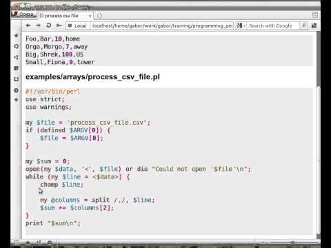 Beginner Perl Maven tutorial: 4.15 - Process CSV file