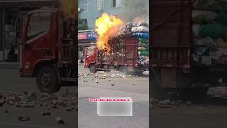 Download lagu TRUCK ON FIRE, 30 MINUTES OFF!? #shorts #viralvideo #accident #fire #trending mp3