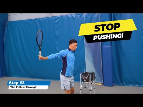How To AVOID PUSHING One Handed Backhands And IMMEDIATELY Hit With POWER In 4 Steps