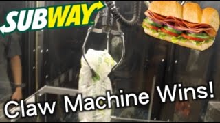 Winning SUBWAY From The Claw Machine!