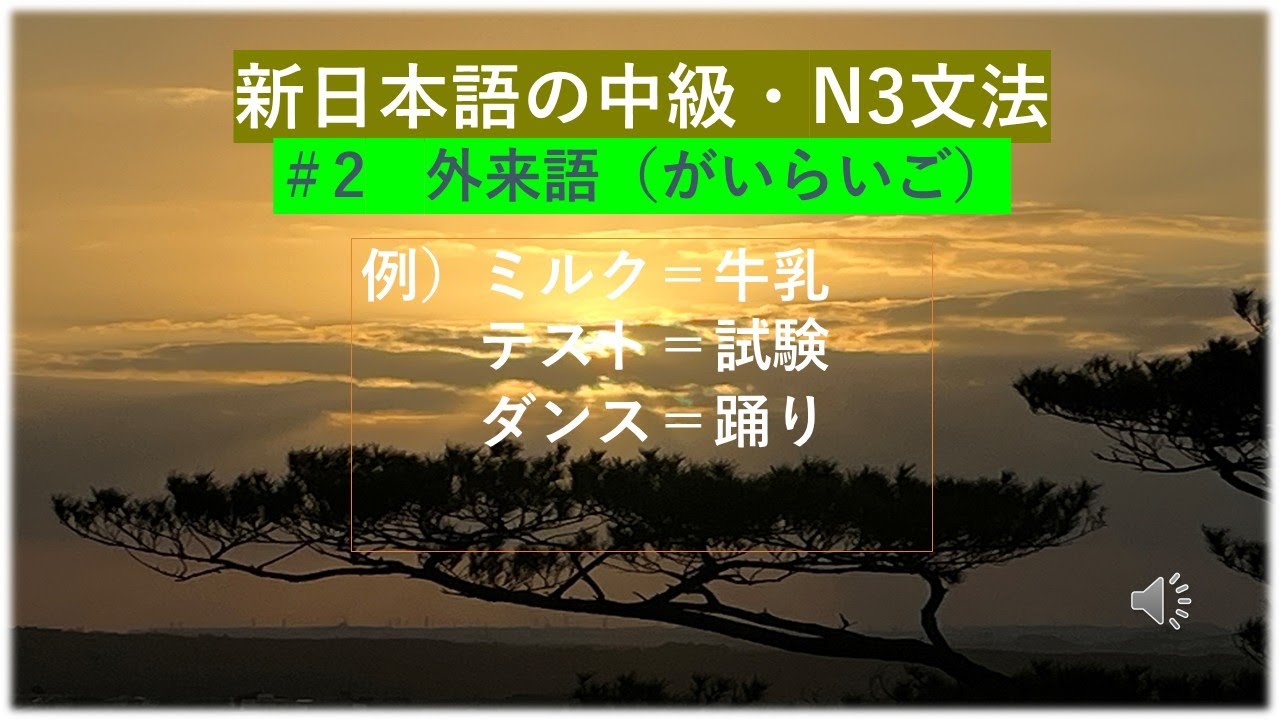 新日本語の中級・N3文法 #2 外来語①