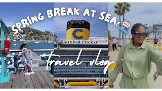 SPRING BREAK AT SEA!🚢 | CARNIVAL FIRENZE CRUISE VLOG | SAILING TO CATALINA ISLAND & ENSENADA 🇲🇽 