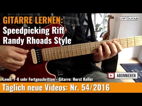 ✪ GITARRE LERNEN: Speedpicking Riff ►Randy Rhoads Style