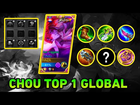 CHOU TOP 1 GLOBAL EMBLEM SET AND BUILD / CHOU NEW META GAMEPLAY - Mobile Legends