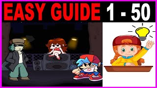 FNF Draw Puzzle Friday Night Funkin Music level 1 to 50 Answers - All Levels Gameplay Solutions