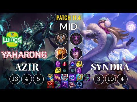 JAG Yaharong Azir vs Syndra Mid - KR Patch 11.4