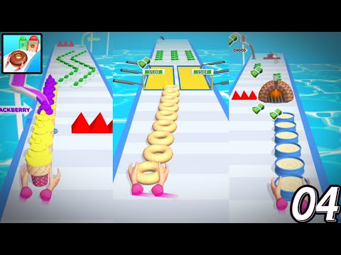 Stack Run Race 3D Doughnut Game || Bakery Stack : Cooking Games || Levels 21-30 || EP-04 ||🧁🥯🔥