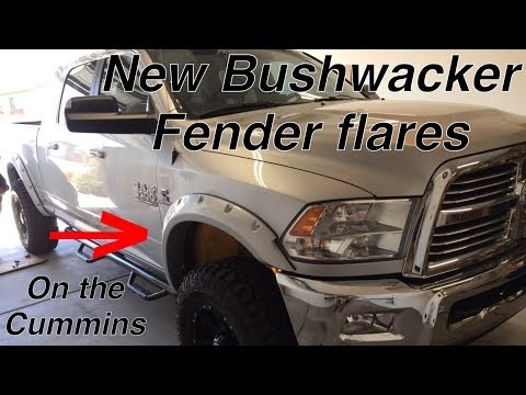 New Bushwacker Color-match Fender flares on the 2015 Ram 3500 Cummins