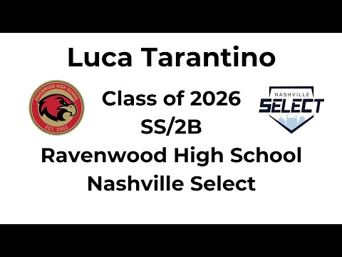Luca Tarantino (SS/2B) Class of 2026 Recruiting Video