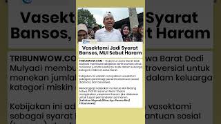 Dedi Mulyadi Buat Kebijakan Vasektomi Jadi Syarat Bansos, MUI Sebut Haram