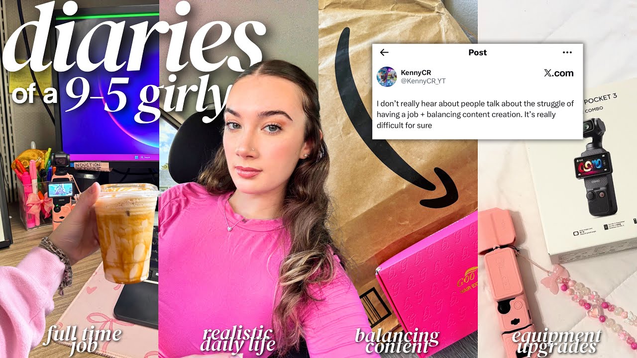 balancing my 9-5 & content creation | realistic working girl vlog 💻