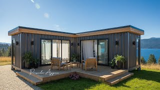 Minimalist L-Shaped Container Home: Serenity in Nature