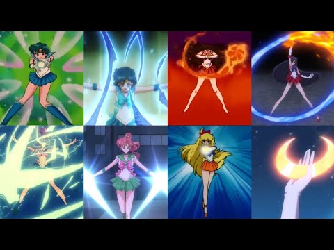 COMPARISON || Inner Sailor Senshi 1st Attack - 90s vs Sailor Moon Crystal