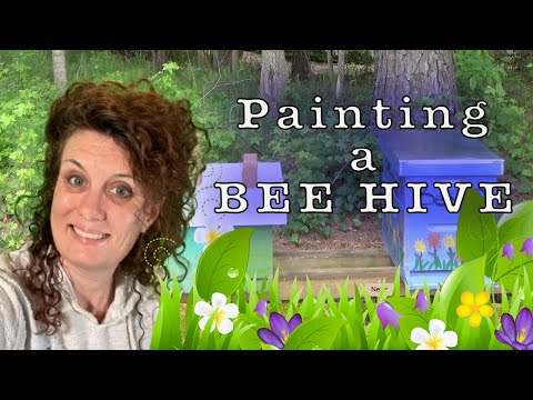 Painting a BEE Hive - First Time Painting a HIVE #honeyhabits