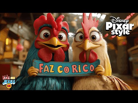 Festa das Galinhas - Música Infantil Gospel | Faz Co Ricó | Animação Estilo Disney Pixar