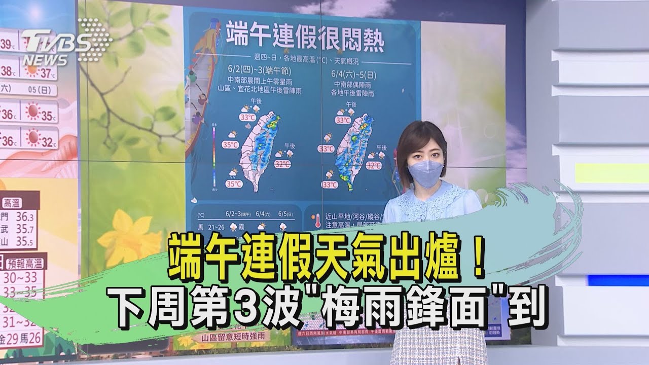 端午連假天氣出爐!下周第3波「梅雨鋒面」到