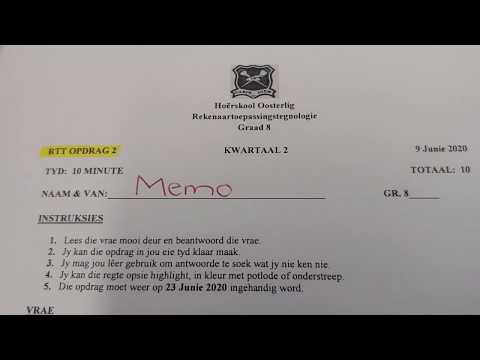 RTT GRAAD 8: 24 Junie 2020 - periode 2 (24082)