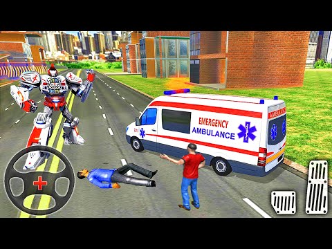 Ambulance Robot Rescue Game Video -  Emergency Van Driver 2021 - Best Android Gameplay