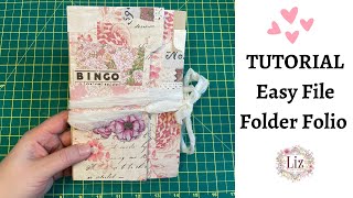 FILE FOLDER FOLIO TUTORIAL - EPHEMERA HOLDER - SNAIL MAIL IDEAS #diycrafts #papercrafts