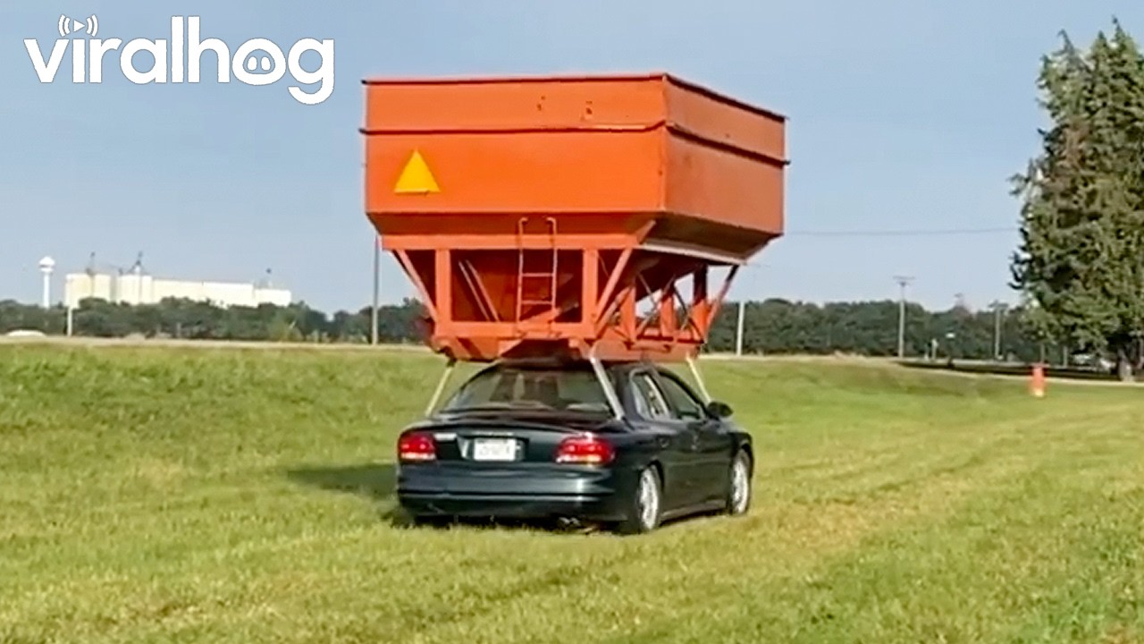 Rolling Up to the Harvest With My Gravity Wagon Car || ViralHog