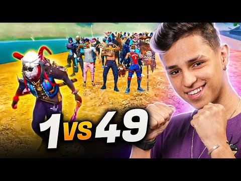 NOBRU vs. 49 JOGADORES NO FREE FIRE!!