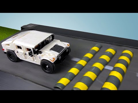 Hummer Humvee VS Massive Speed Bumps / Lego Technic CRASH Test