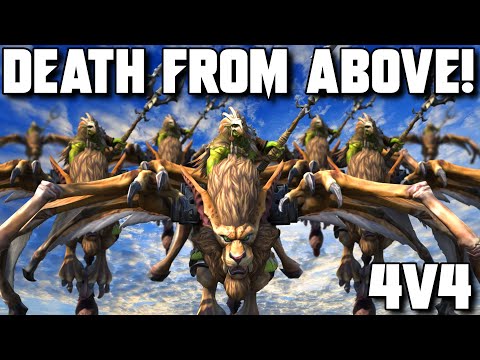 Death FROM ABOVE! - WC3 4v4 - Grubby