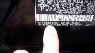 Lexus LS 460 Paint Code Location