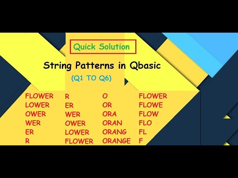 String Pattern In Qbasicq1 To Q6 Programs In Qbasic Using String Patterns In Qbasic