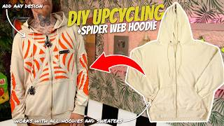 DIY Spider Web Hoodie for Halloween🕸️ | Thrift Flip | Easy Step-by-Step Tutorial!