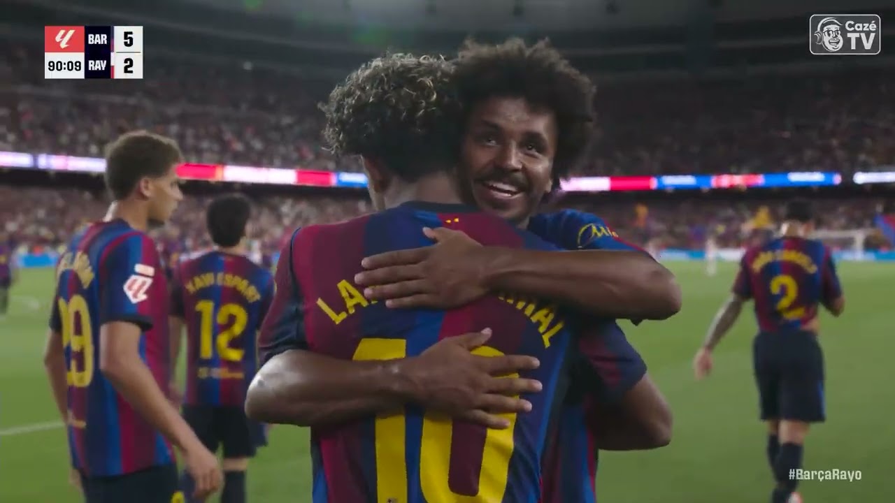 GOL DO BARÇA! LAMINE YAMAL BATE NO CANTINHO DO GOLEIRO E FAZ O 5º CONTRA O RAYO