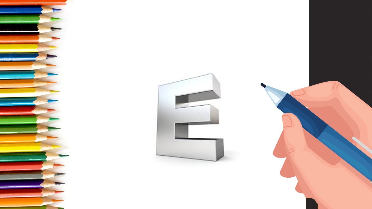 Amazing 3D Drawing of Letter E for Kids