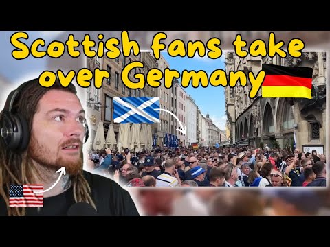 American Reacts to Scotland Fans Take Over Munich Ahead Of The EURO Opening Game Against Germany