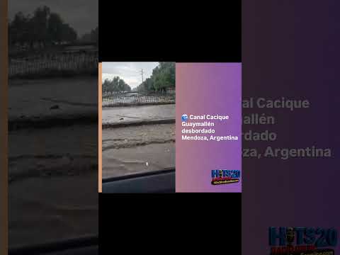 Canal Cacique Guaymallén desbordado