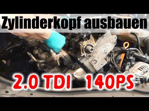 Zylinderkopf ausbauen 2L TDI zylinderkopfdichtung wechseln Teil 1 von 3