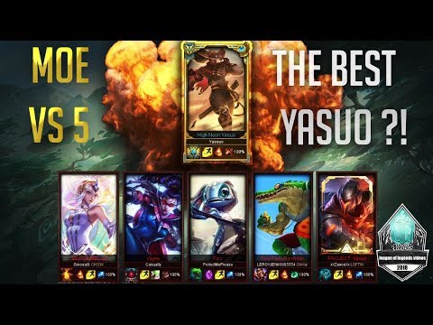YASUO Challenger  VS  5 SILVER  Players  League of Legends s8