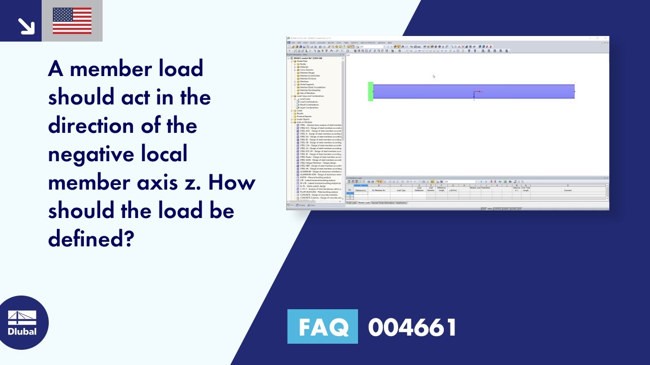 [EN] FAQ 004661 | A member load should act in the direction of the negative local member axis z. How should...