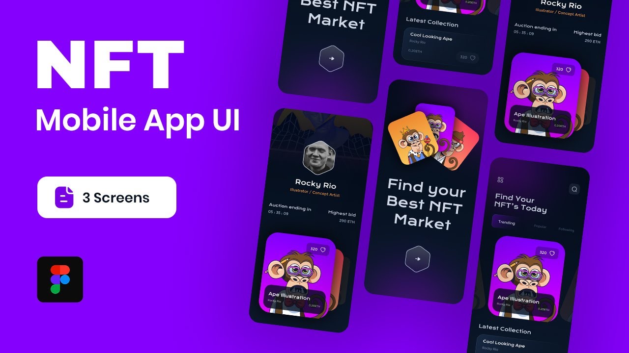 NFT Marketplace App Design in Figma | NFT Mobile App Design