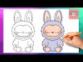 How To Draw Zizi Labubu Have A Seat The Monsters Pop Mart Easy Drawing Tutorial